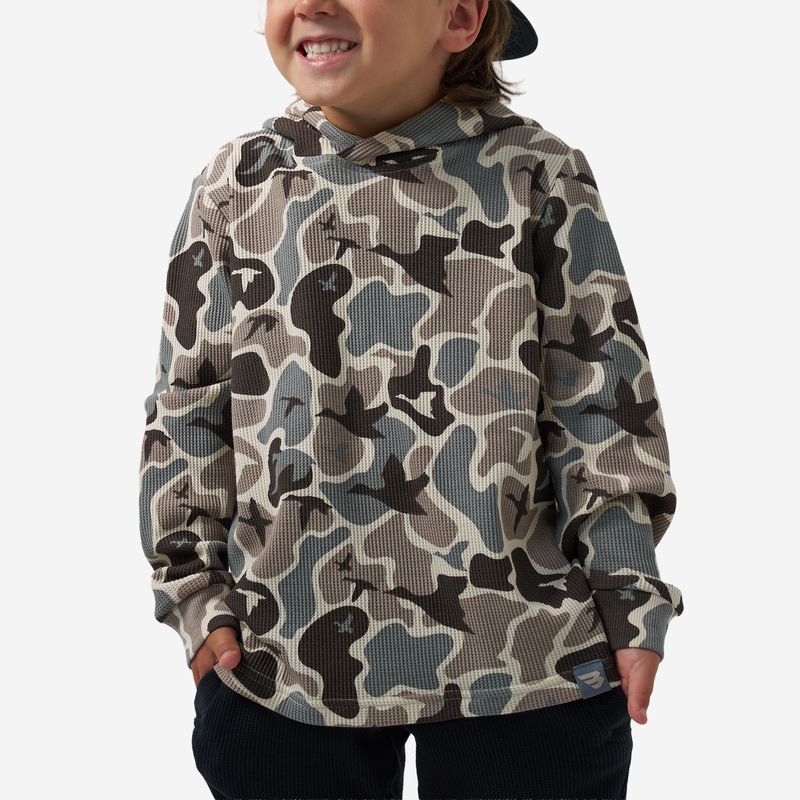 Burlebo Boy's Mallard Mayhem Camo Thermal Hoodie Y-TH-MMAYC