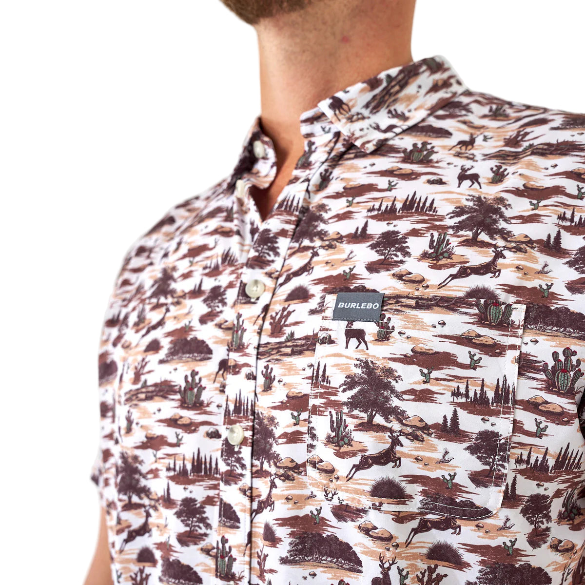 Men's Burlebo Performance Button Up Brush Country PBU-BRCTY