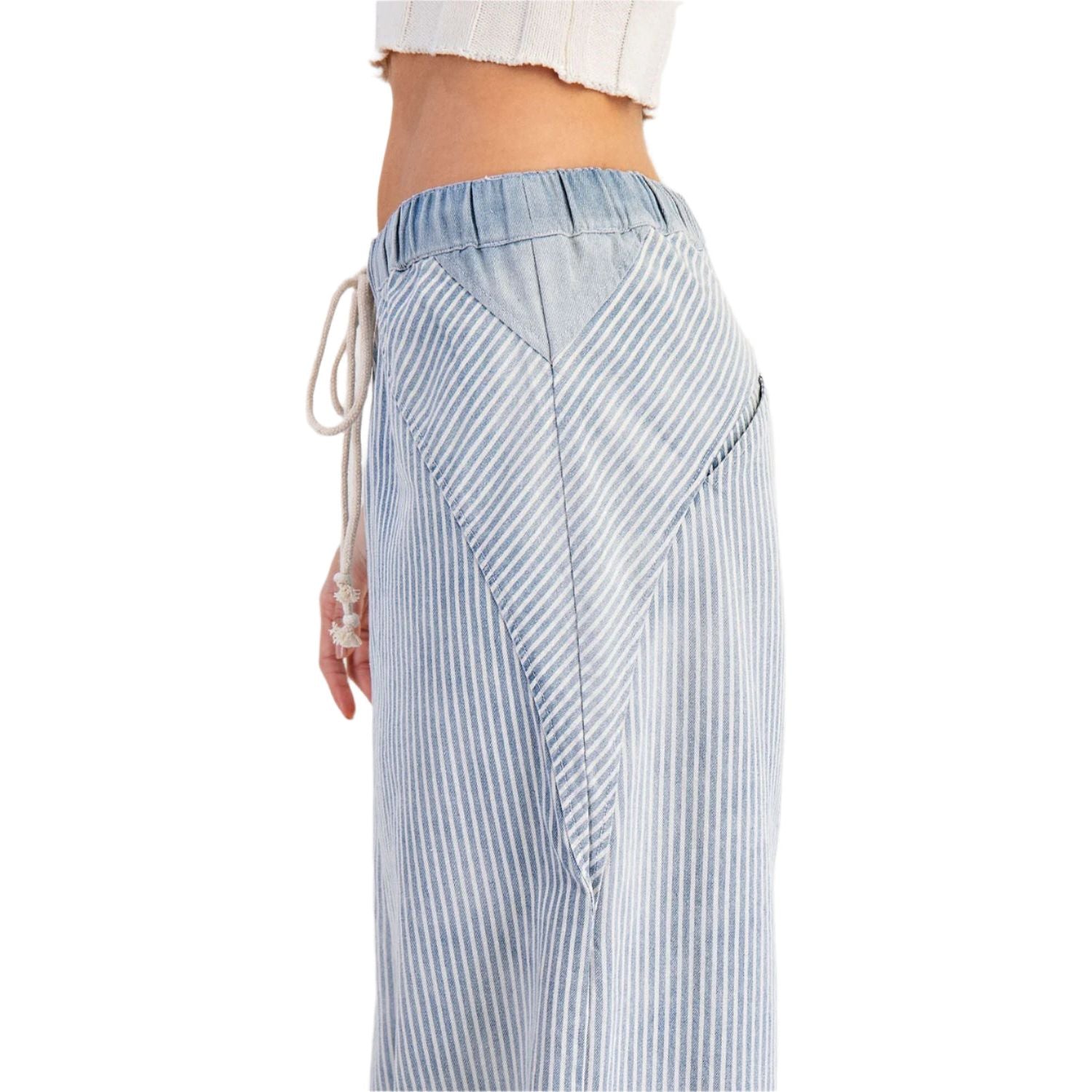 Women's ee:some Mineral Wash Striped Drawstring Pants PG10825 - Crazy House Western Wear
