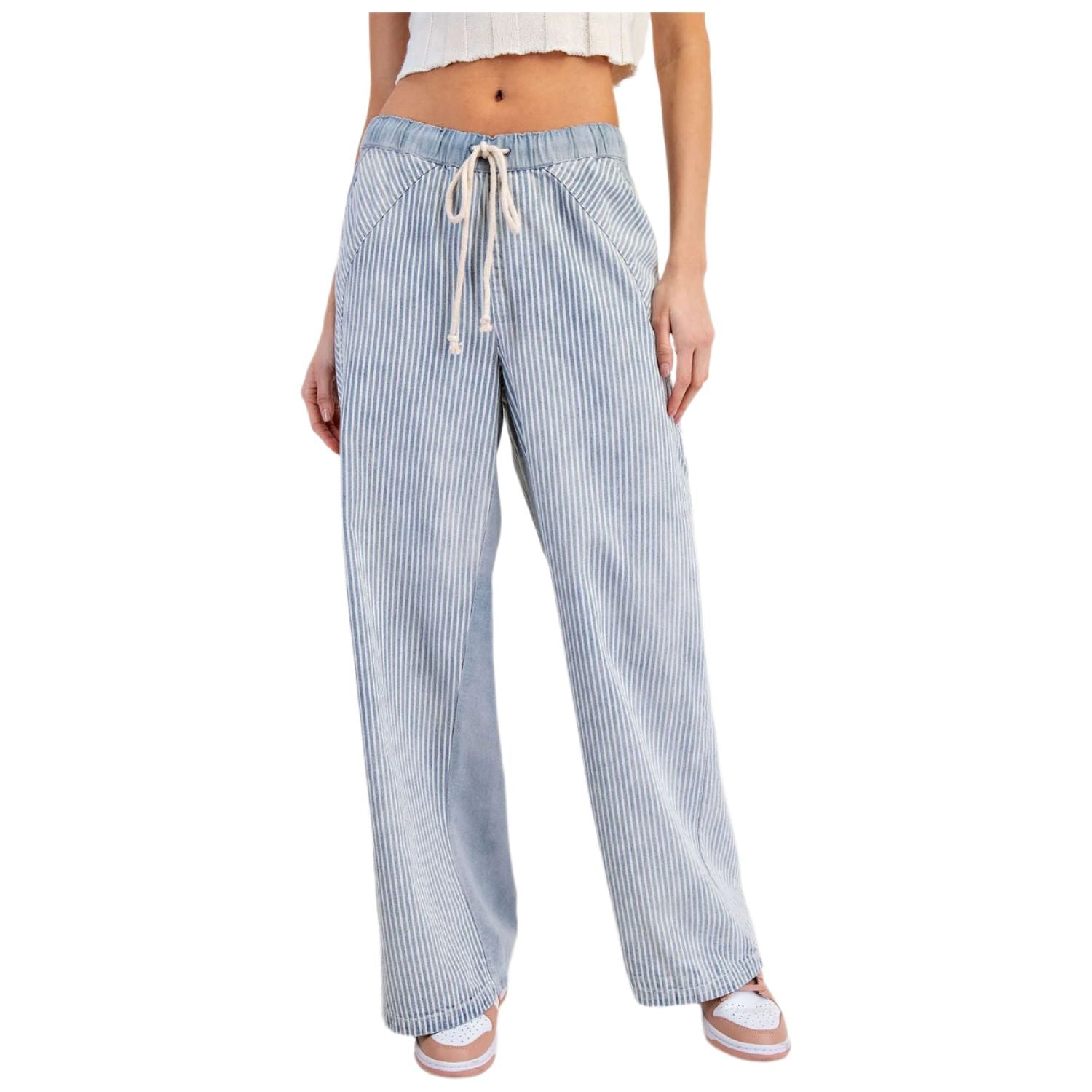 Women's ee:some Mineral Wash Striped Drawstring Pants PG10825 - Crazy House Western Wear