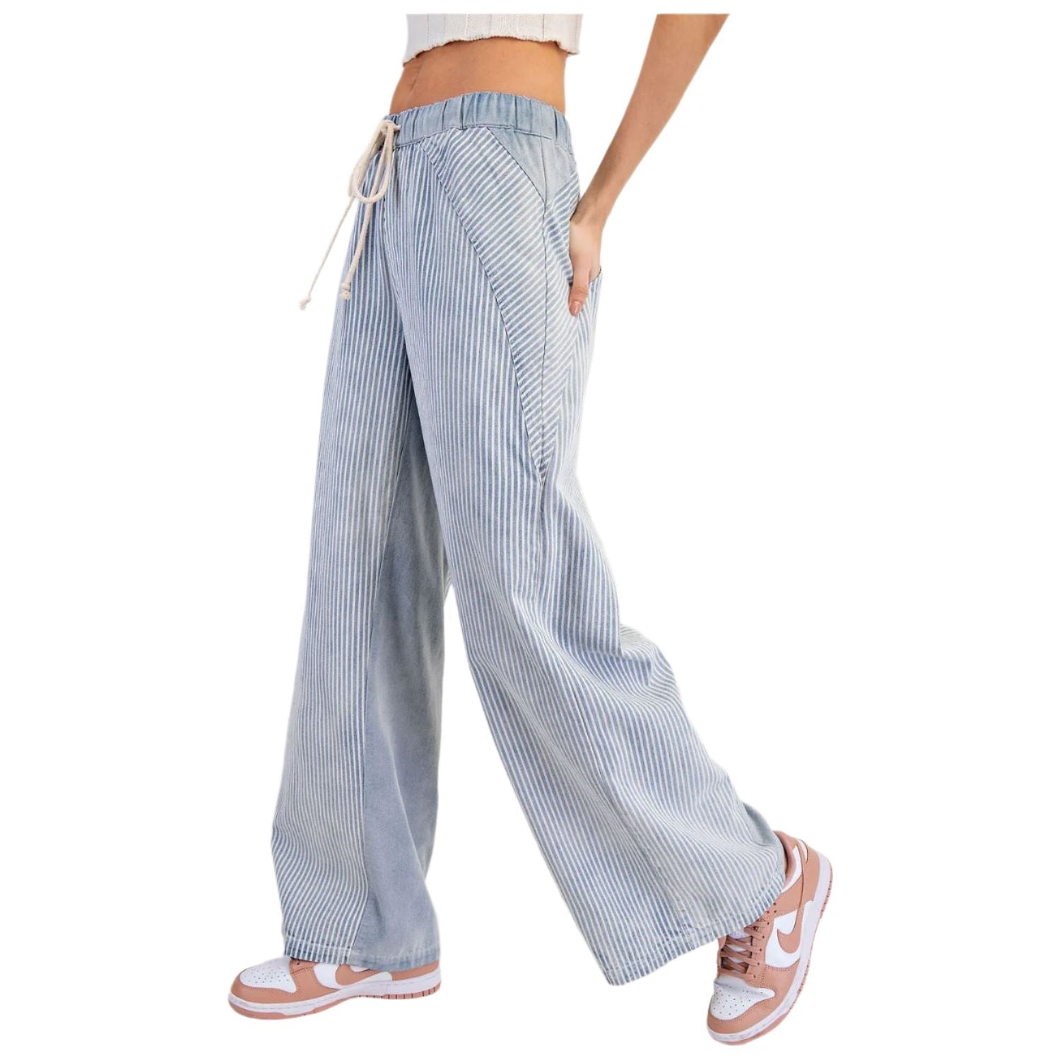 Women's ee:some Mineral Wash Striped Drawstring Pants PG10825 - Crazy House Western Wear