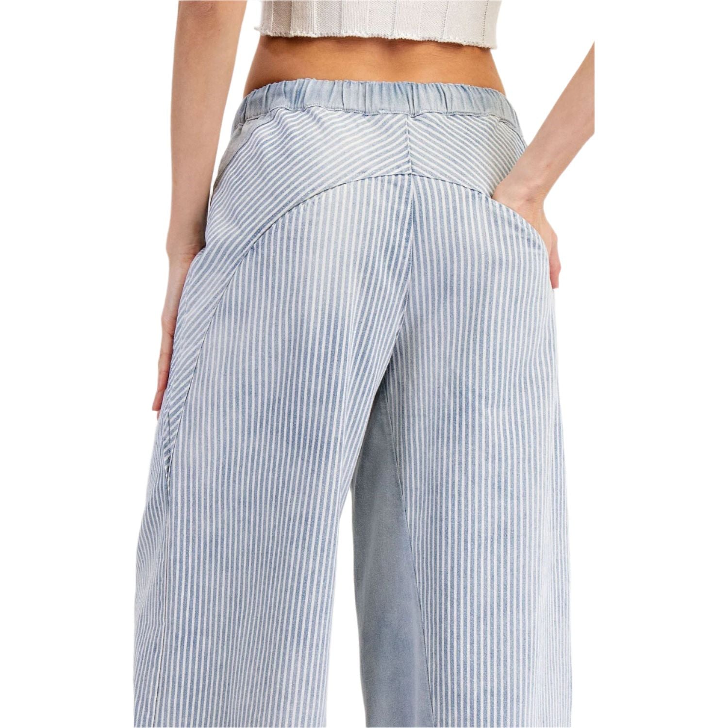 Women's ee:some Mineral Wash Striped Drawstring Pants PG10825 - Crazy House Western Wear