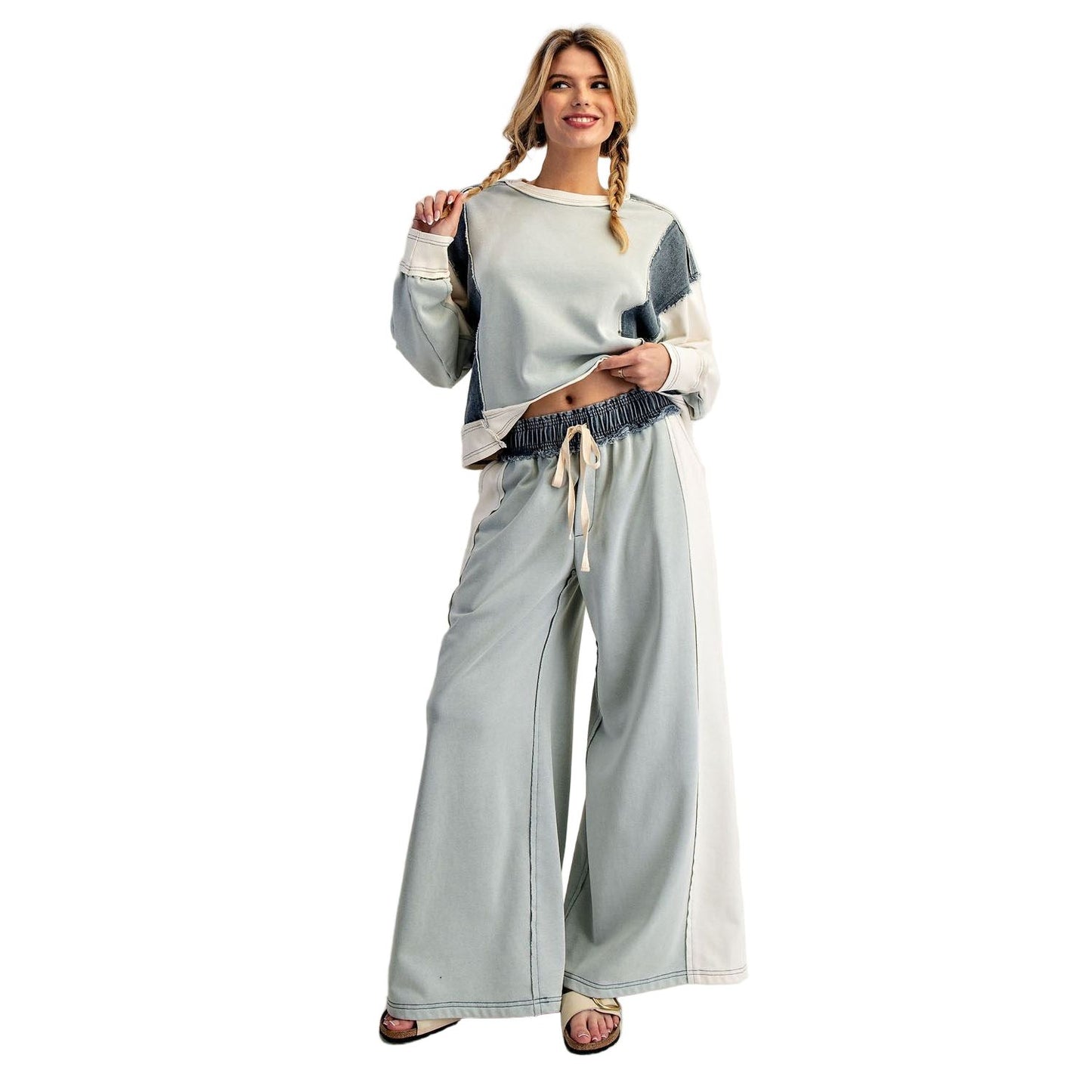 Women's ee:some Color Block Denim Drawstring Pants PK13002