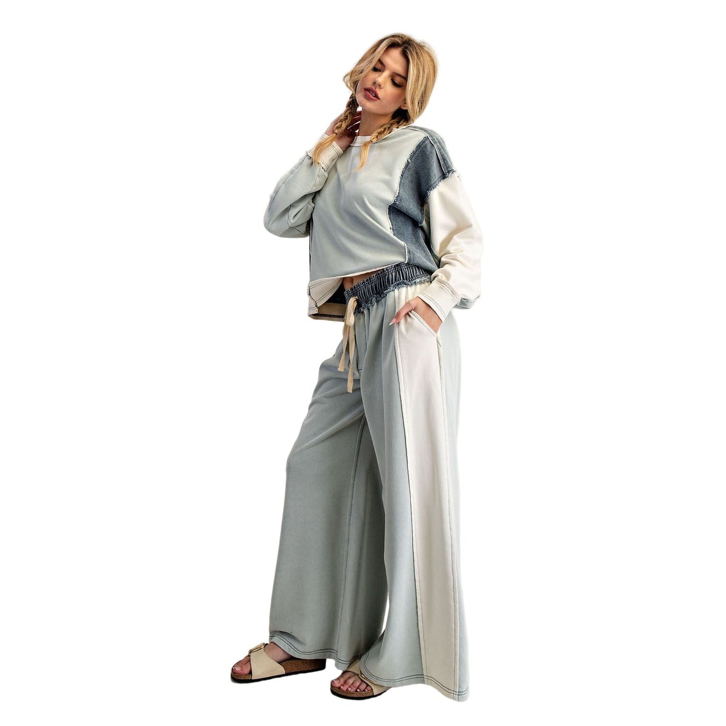 Women's ee:some Color Block Denim Drawstring Pants PK13002