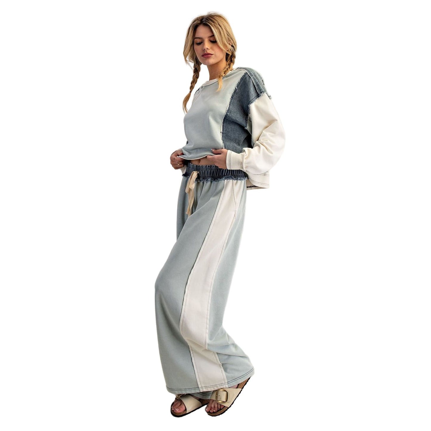 Women's ee:some Color Block Denim Drawstring Pants PK13002
