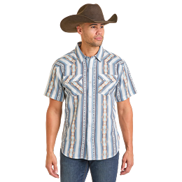 Men's Panhandle Short Sleeve Snap Shirt PMN3S06903 - Crazy House Western Wear