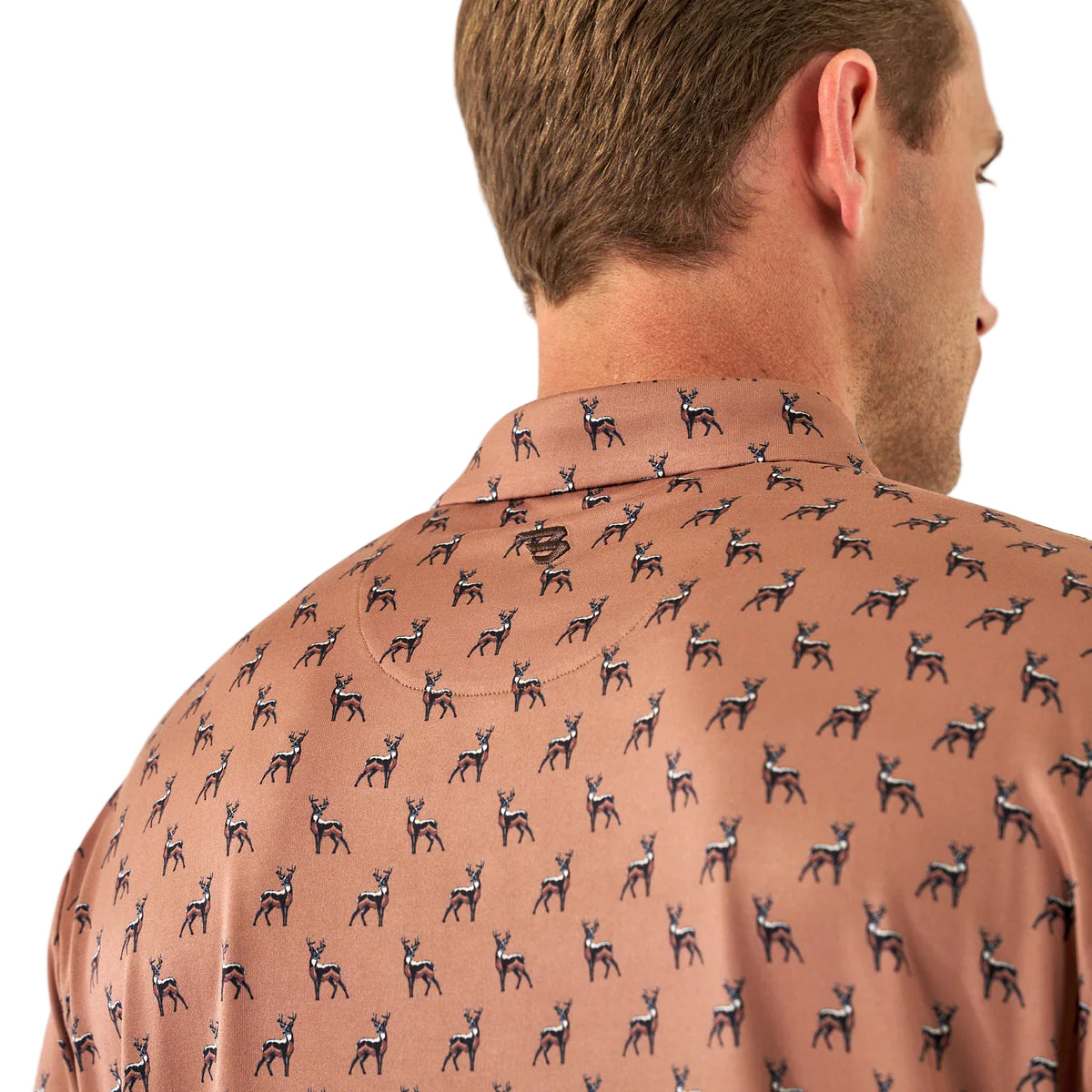 Men's Burlebo Performance Polo Whitetail Deer Brown PP-WTD-B