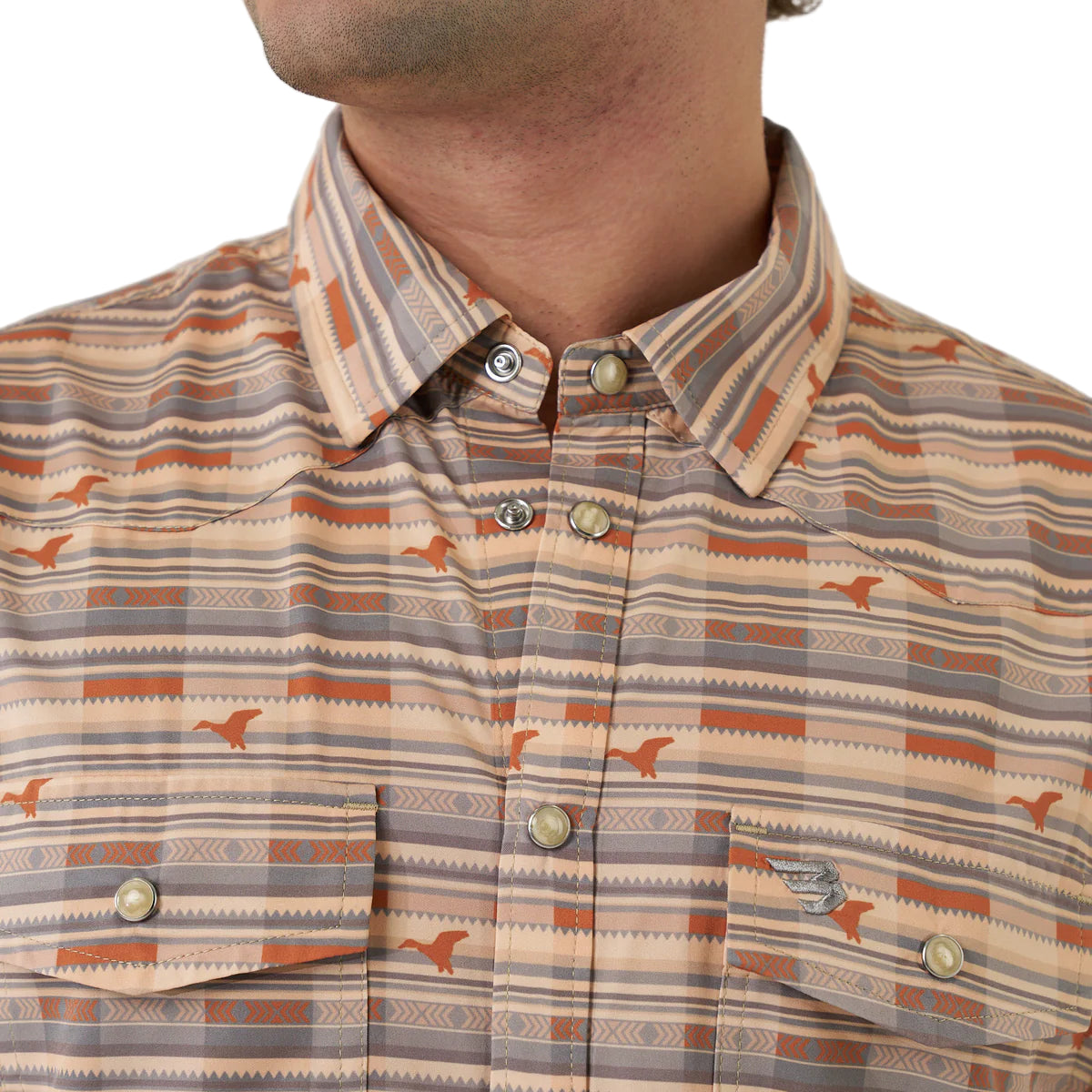 Men's Burlebo Performance Western Shirt Duck Hunter Plaid PWS-DKHPL