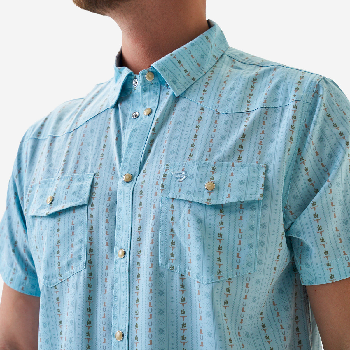 Men's Burlebo Blue Jean Burlebo Ranch Performance Western Shirt PWS-TBR-BJ