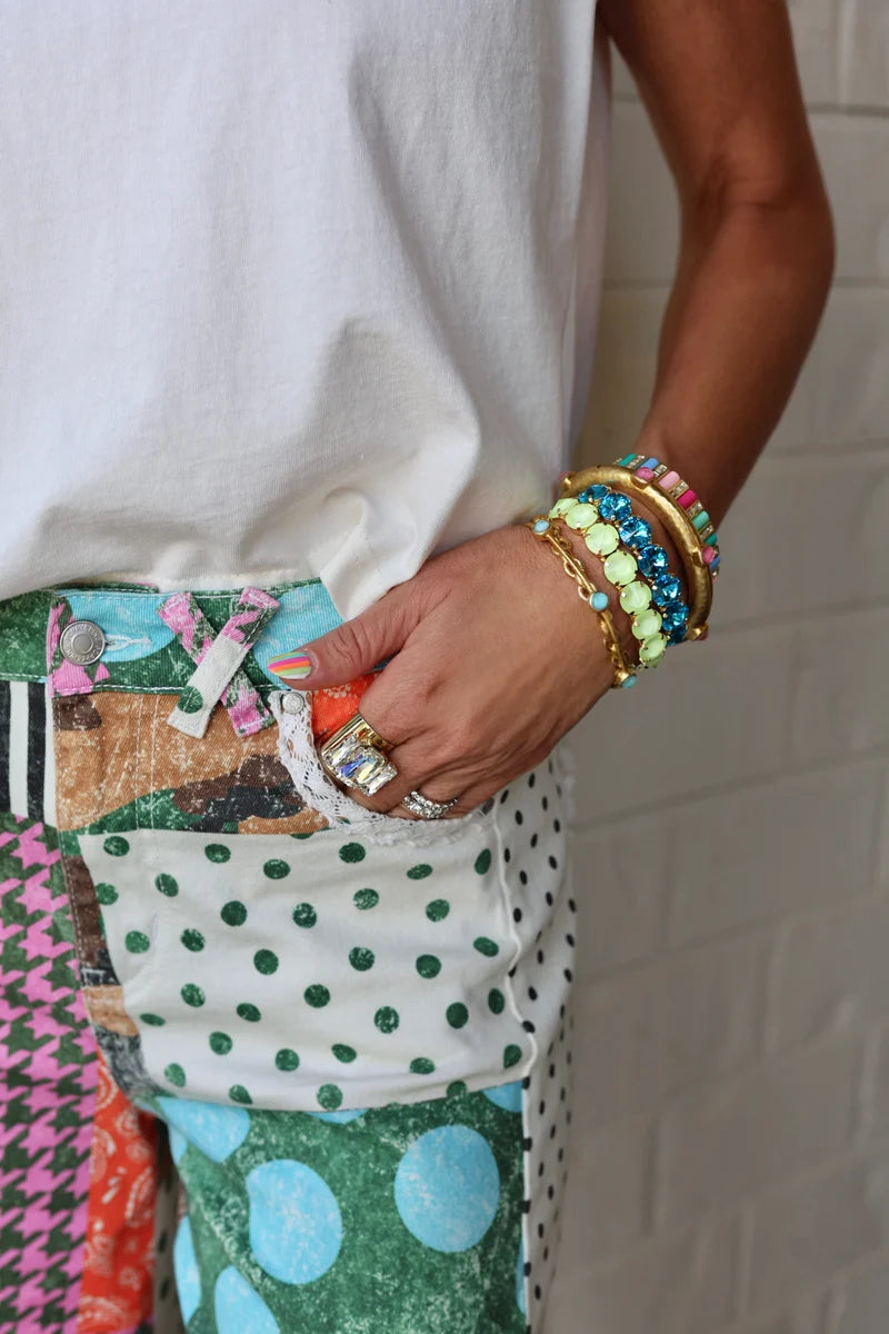 Poppy and Pine Women's Camo Patchwork Denim