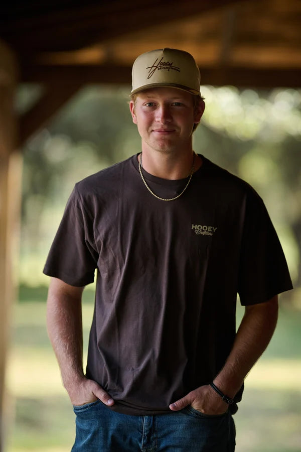 Hooey Men's Dark Brown Flock Shot Outfitters T-shirt HT2610DKBR