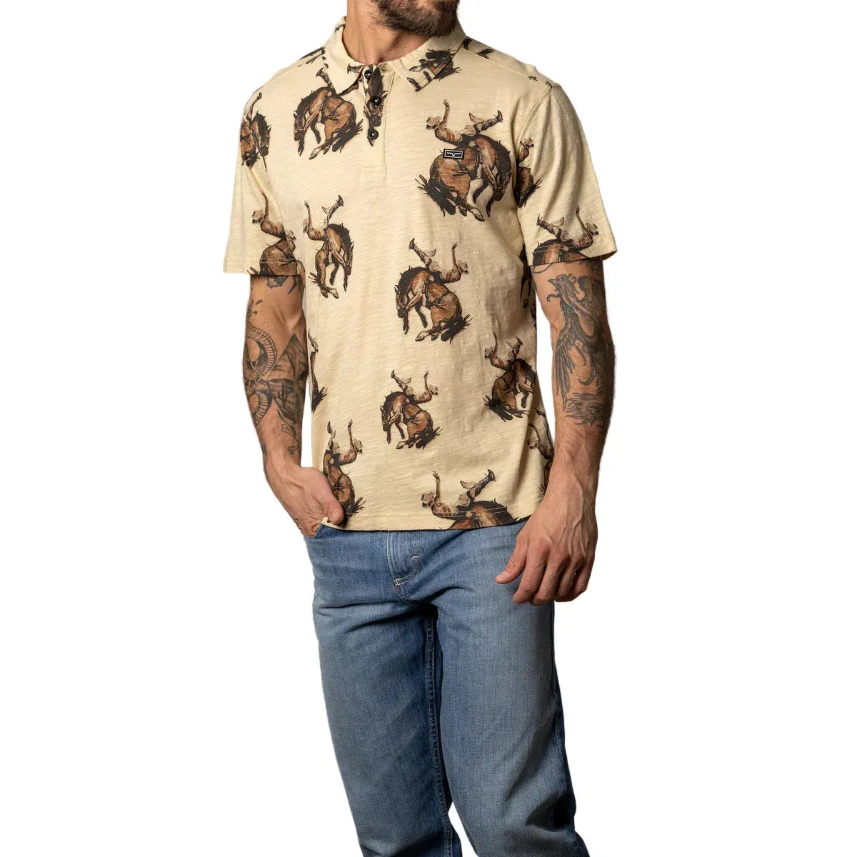 Men's Kimes Ranch Tan RP Winning Polo