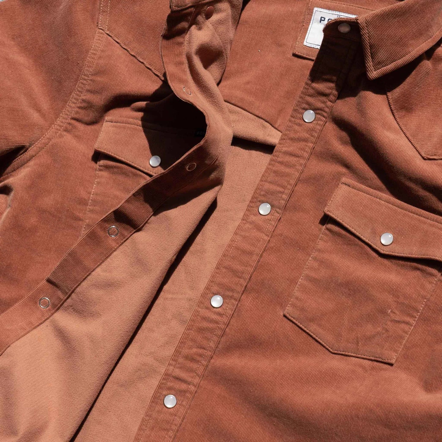Men's Poncho "The Red Bud" Long Sleeve Snap Shirt