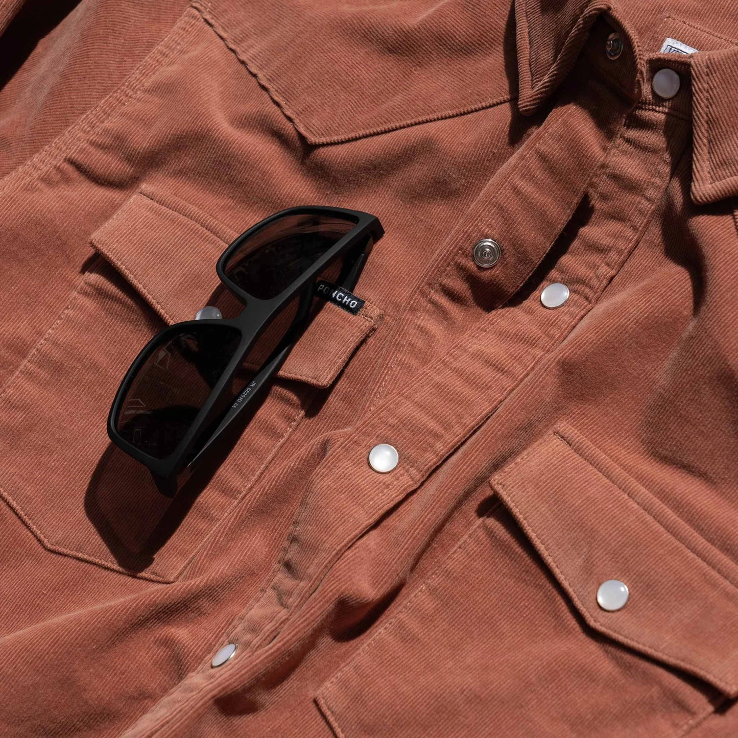Men's Poncho "The Red Bud" Long Sleeve Snap Shirt
