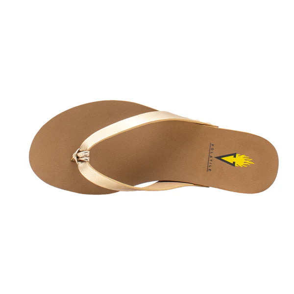 Women's Ver Volatile Gold Flip Flops PV1035-GOLD - Crazy House Western Wear