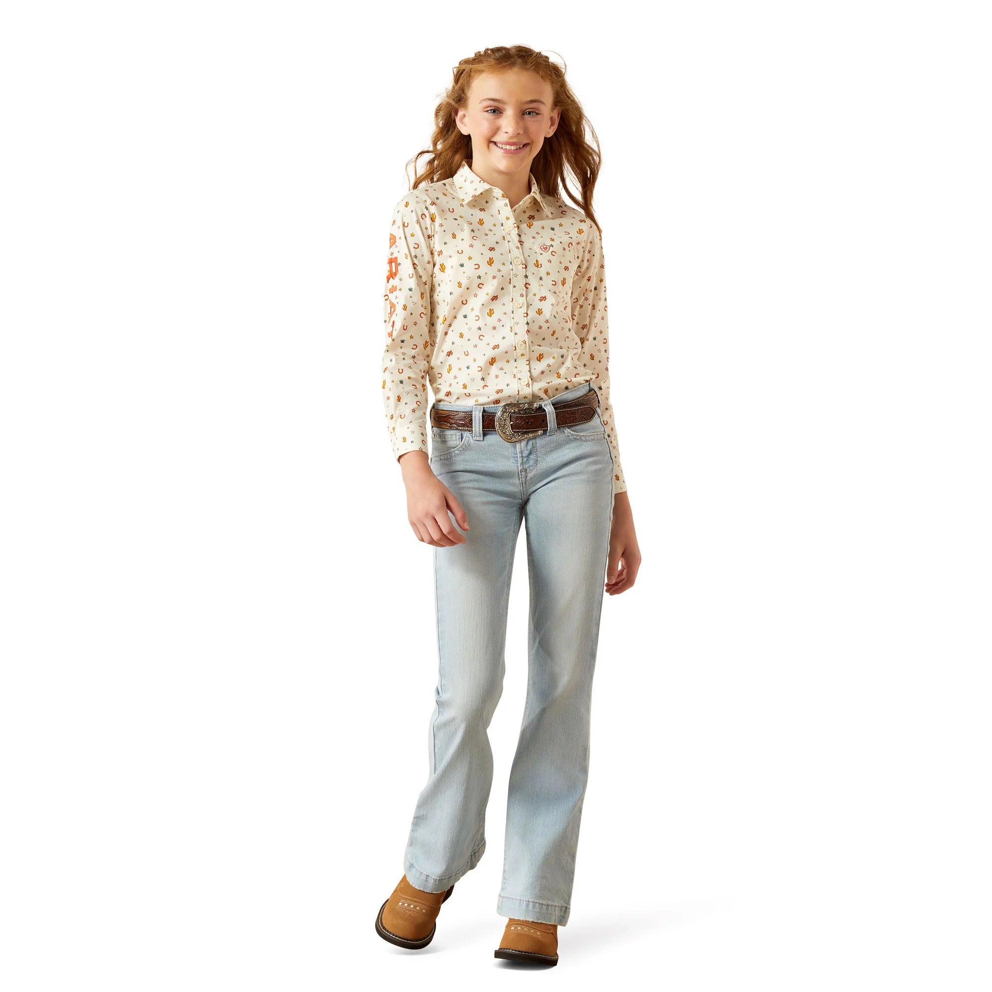 Girl's Ariat Zoe Fawn Light Denim Trouser Jeans 10060982 - Crazy House Western Wear