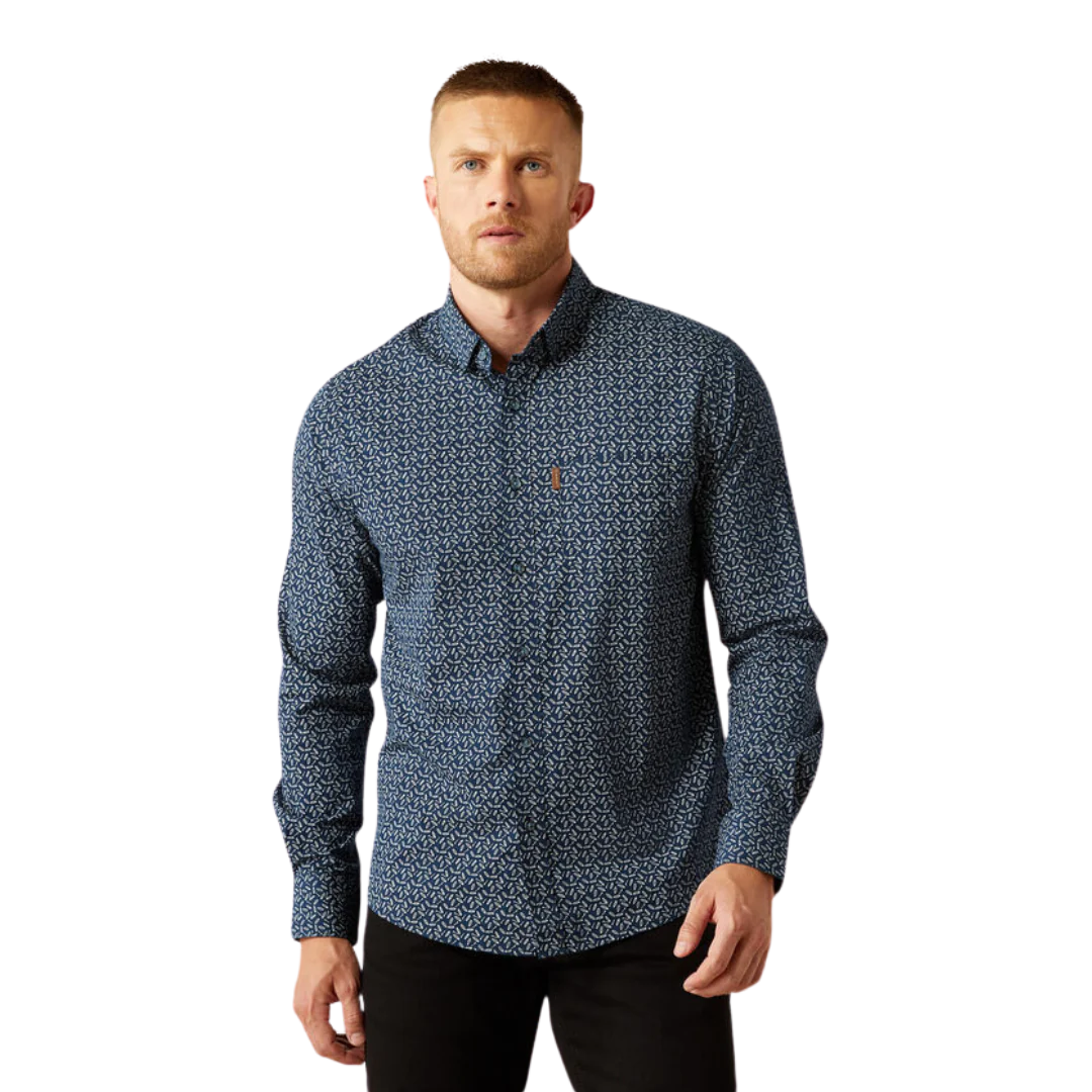 Men's Ariat Marin Modern Fit Navy Shirt 10054854 - Crazy House Western Wear
