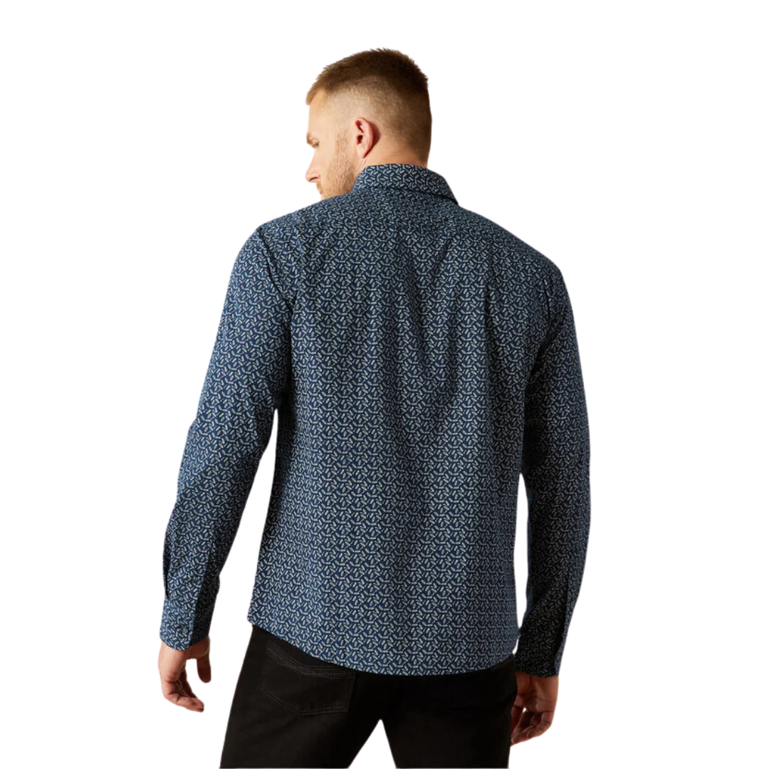 Men's Ariat Marin Modern Fit Navy Shirt 10054854 - Crazy House Western Wear