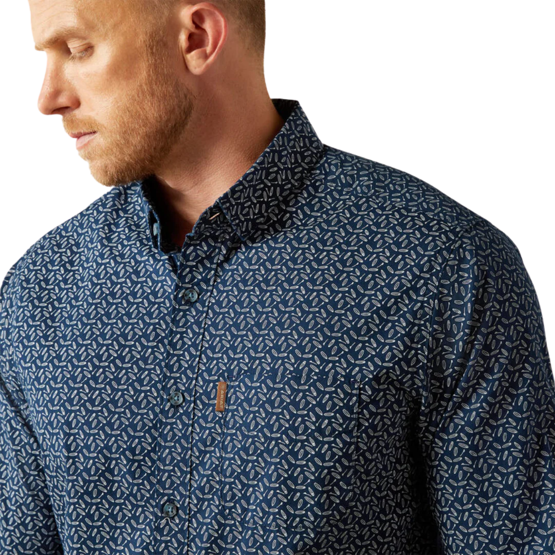 Men's Ariat Marin Modern Fit Navy Shirt 10054854 - Crazy House Western Wear