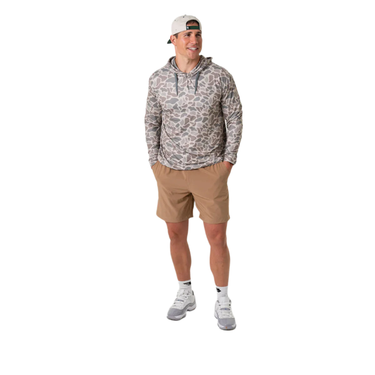 Men's Burlebo Everyday Short - Desert Tan - Flying Ducks Green Pocket ES-DT-FDG