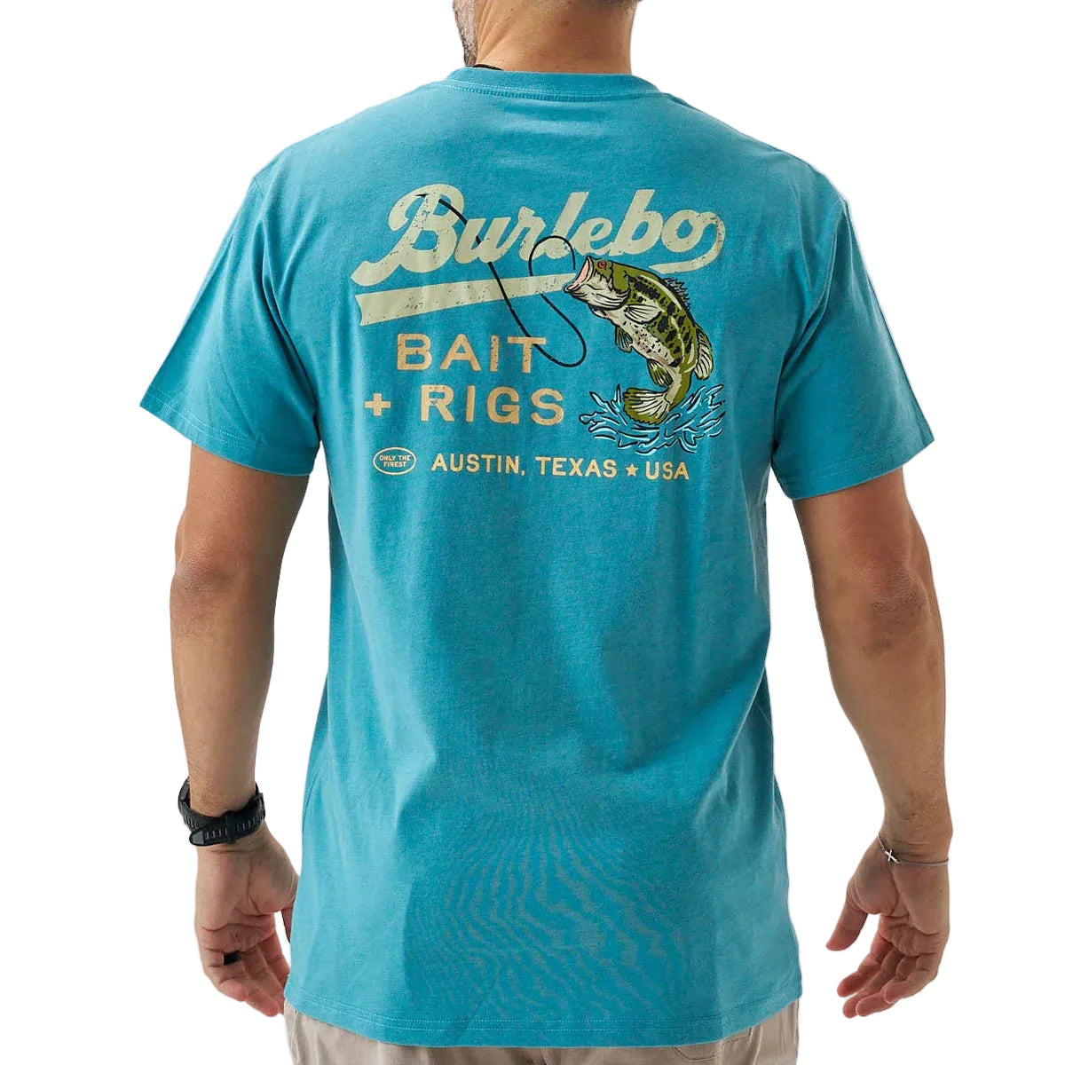 Men's Burlebo Cyan Bait and Rigs Short Sleeve T-shirt SST-BAR-CYN