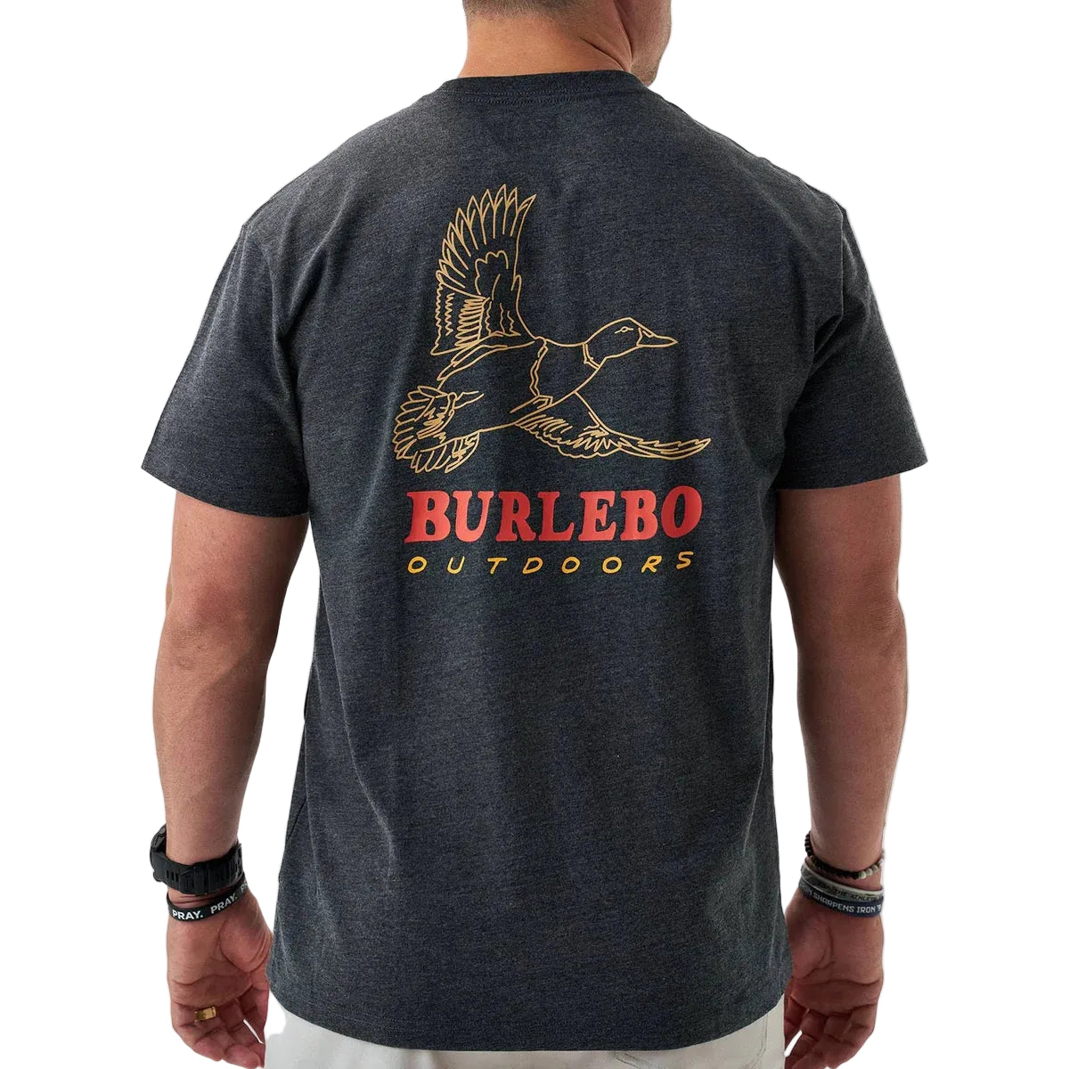 Men's Burlebo Heather Black Duck Wild Short Sleeve T-shirt SST-DKW-BLK