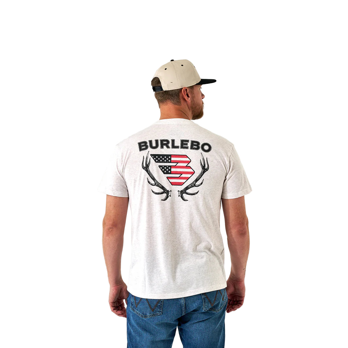 Men's Burlebo Short Sleeve Tee "Elks Horn Logo" Oatmeal SST-EHL-OAT