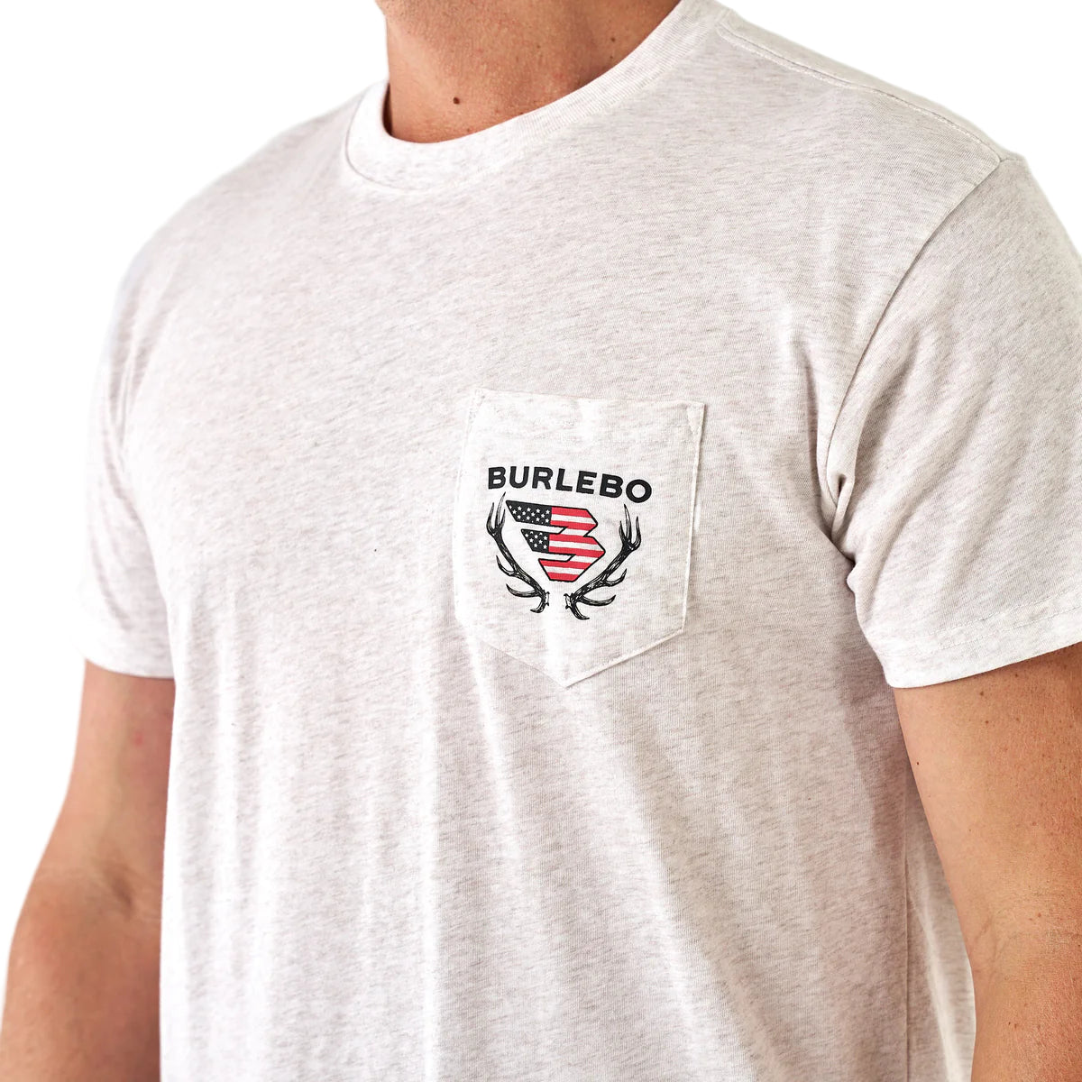 Men's Burlebo Short Sleeve Tee "Elks Horn Logo" Oatmeal SST-EHL-OAT