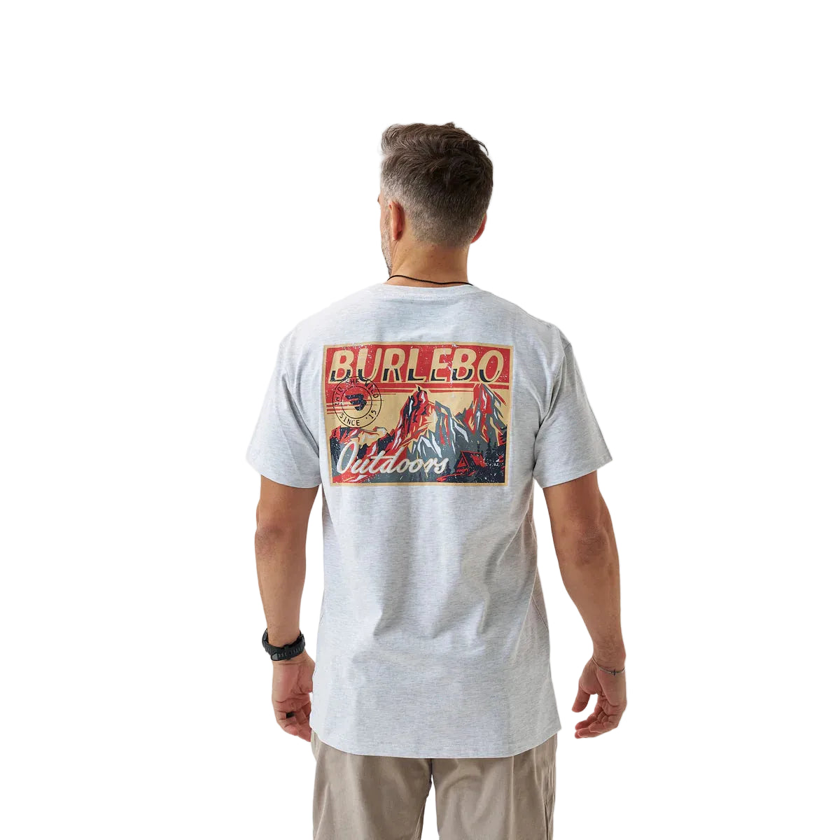 Men's Burlebo Ash Gray Into The Wild Short Sleeve T-shirt SST-ITW-AG