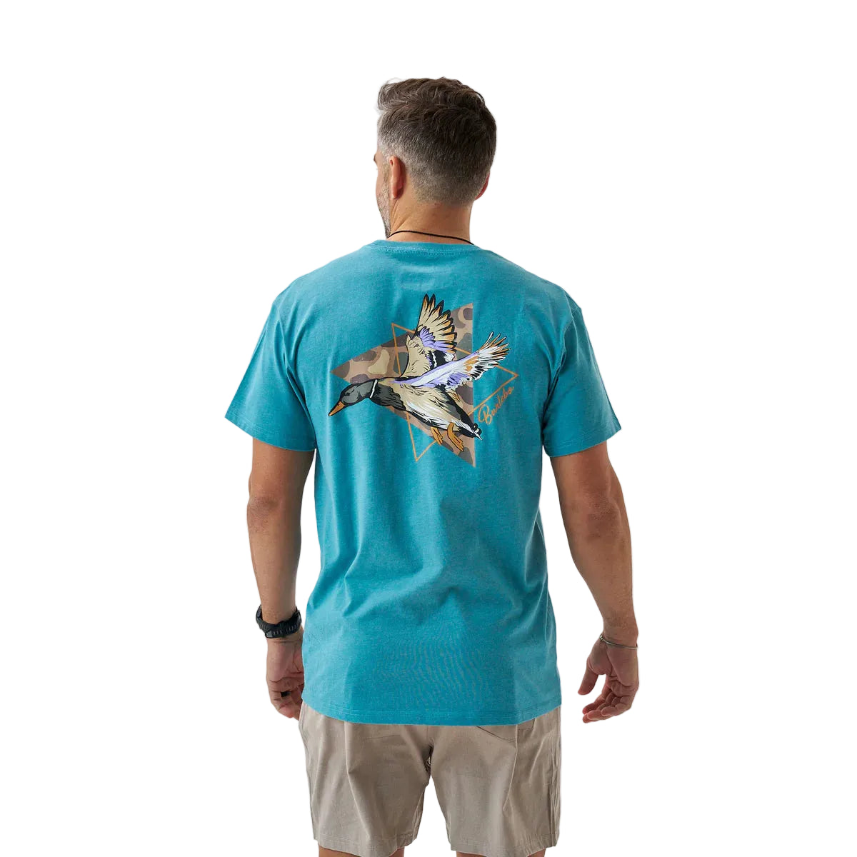Men's Burlebo Cyan Pintail Triangle Duck Short Sleeve T-shirt SST-PTRI-CYN