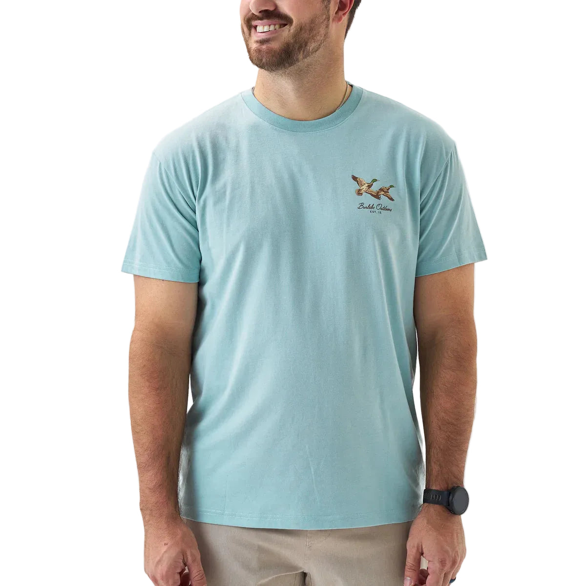Men's Burlebo Sky Blue Flying Mallards Short Sleeve T-shirt SST-FM-SB