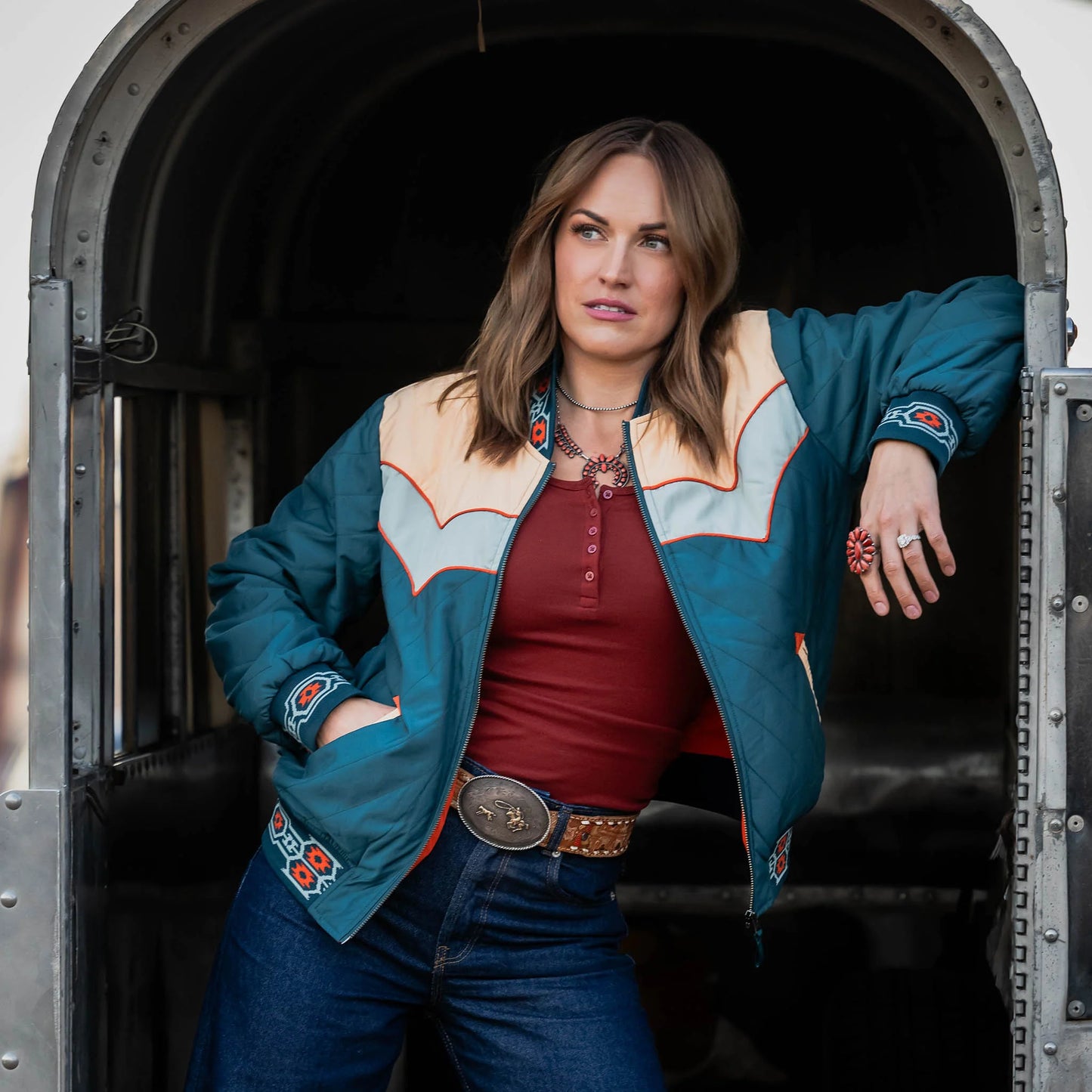 Women's STS Ranchwear "Salinas Bomber" Multicolor Jacket STS9245