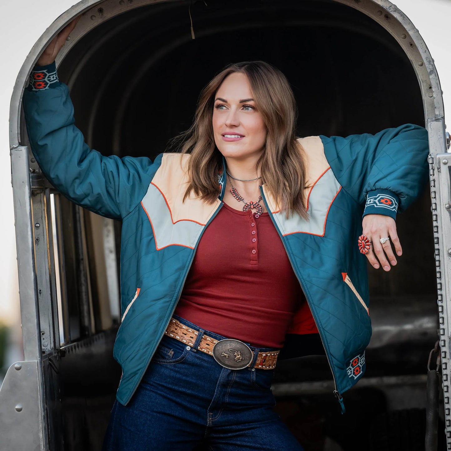 Women's STS Ranchwear "Salinas Bomber" Multicolor Jacket STS9245