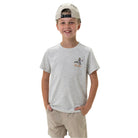 Boy's Burlebo Pintail Triangle Duck - Heather Ash Grey Shirt Y-PTRI-SS-AG - Crazy House Western Wear
