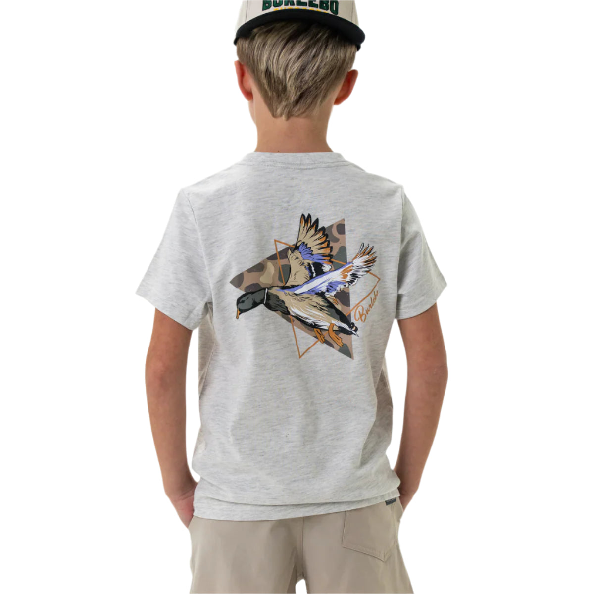 Boy's Burlebo Pintail Triangle Duck - Heather Ash Grey Shirt Y-PTRI-SS-AG - Crazy House Western Wear