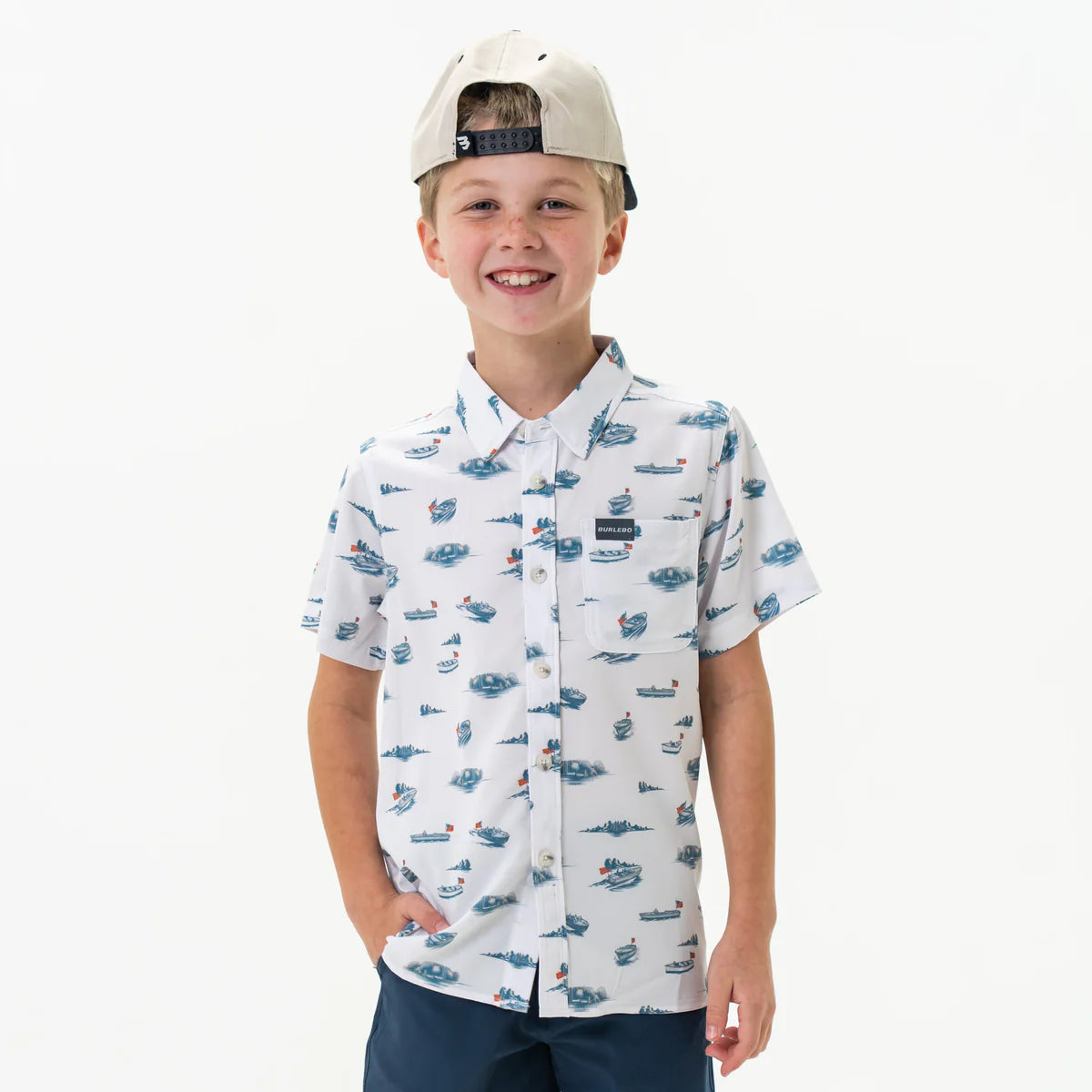 Boy's Burlebo Performance Button Up - Lake Weekend Y-PBU-LKWK - Crazy House Western Wear