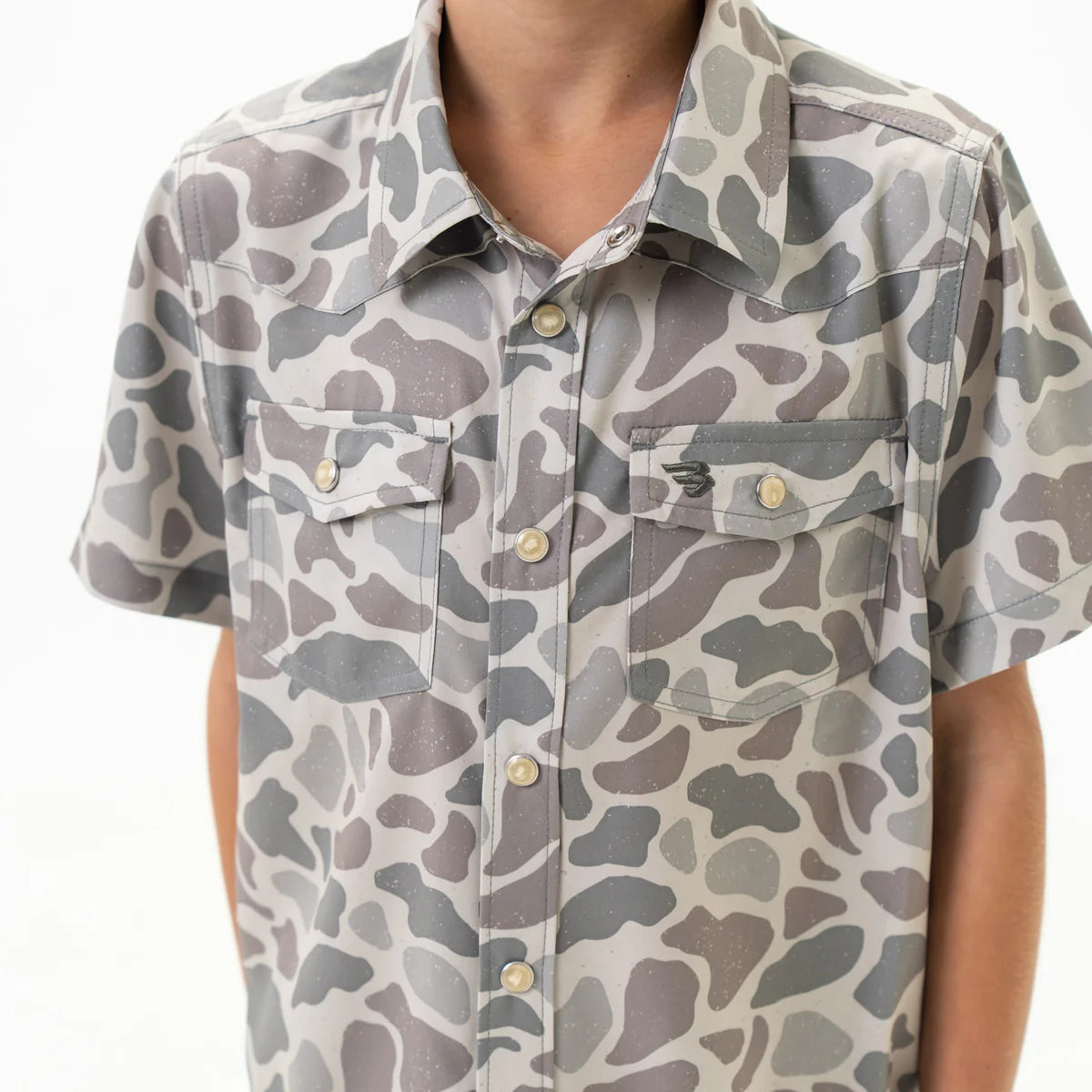 Boy's Burlebo Performance Western Shirt - Classic Deer Camo Y-PWS-CDC