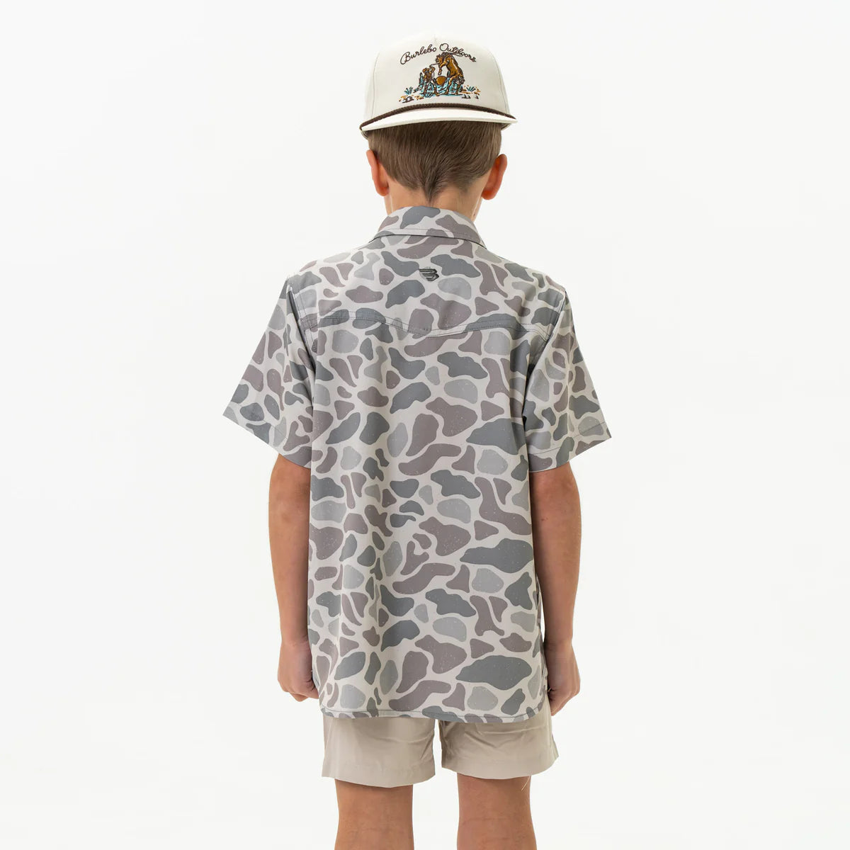 Boy's Burlebo Performance Western Shirt - Classic Deer Camo Y-PWS-CDC