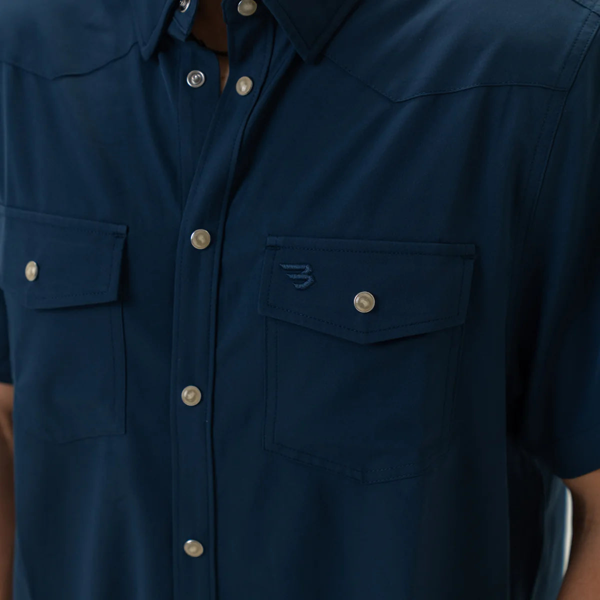 Men's Burlebo Performance Western Shirt - Navy PWS-NVY