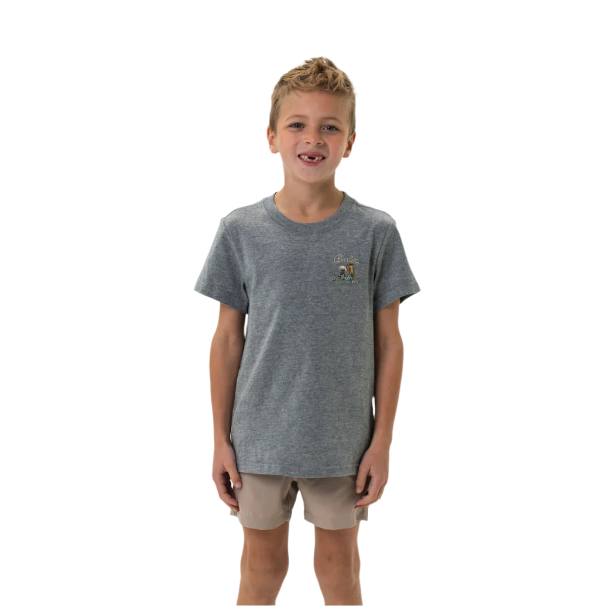 Boy's Burlebo Cowboy Up - Dark Heather Grey Shirt Y-CU-SS-DHG - Crazy House Western Wear