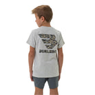 Boy's Burlebo Flying B Logo - Heather Ash Grey Shirt Y-FBCDC-SS-AG - Crazy House Western Wear