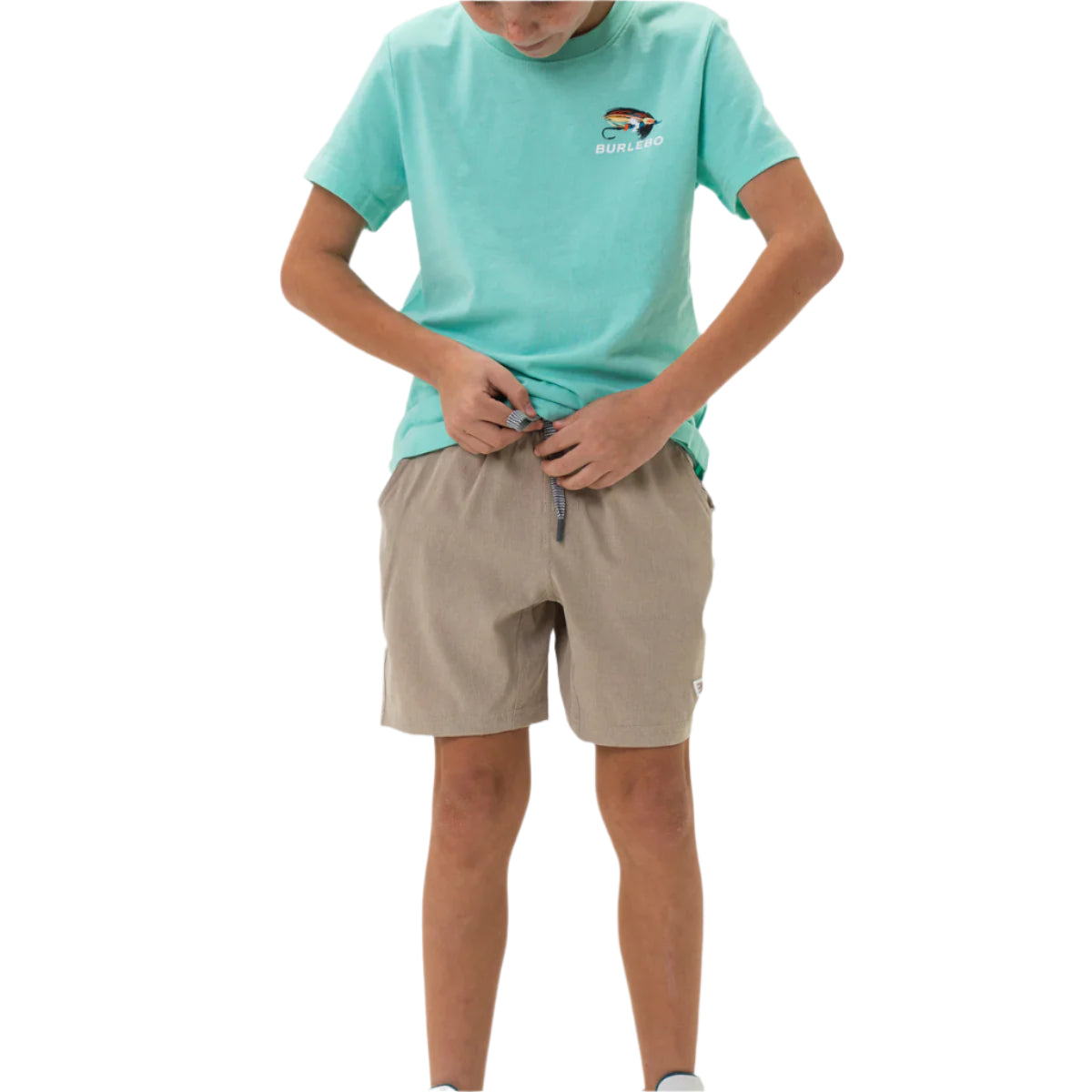 Boy's Burlebo Athletic Short - Heather Khaki - Venado Camo Liner Y-AS-K-VENC - Crazy House Western Wear