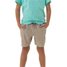 Boy's Burlebo Athletic Short - Heather Khaki - Venado Camo Liner Y-AS-K-VENC - Crazy House Western Wear