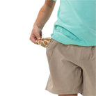 Boy's Burlebo Athletic Short - Heather Khaki - Venado Camo Liner Y-AS-K-VENC - Crazy House Western Wear