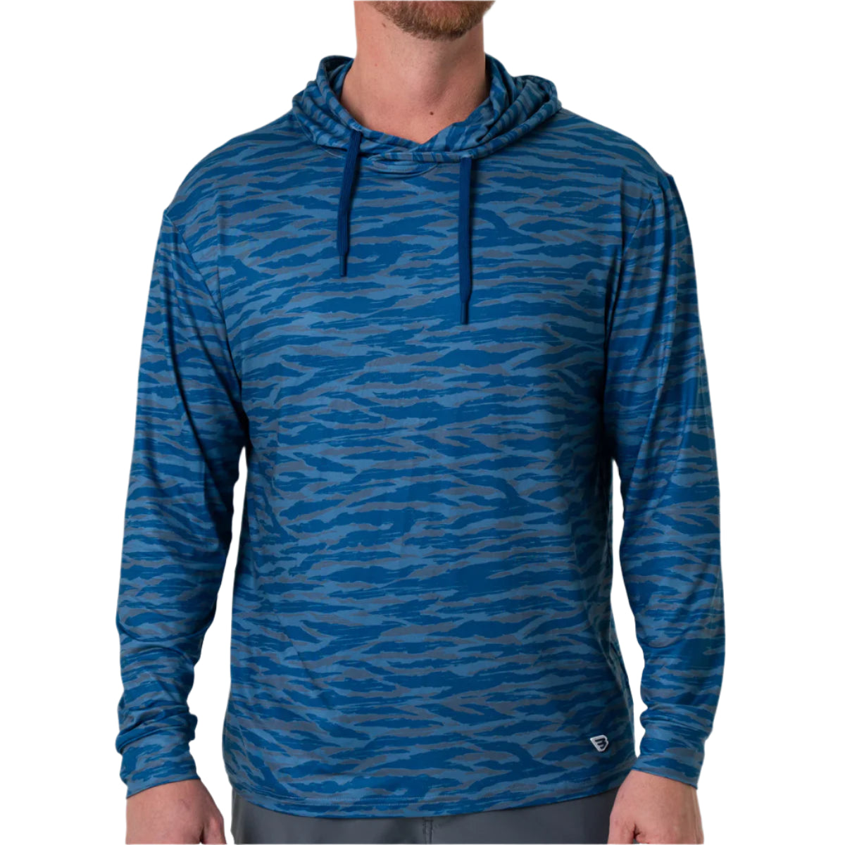 Men's Burlebo Performance Hoodie - Navy Tiger Stripe Camo PH-TSC-NVY - Crazy House Western Wear