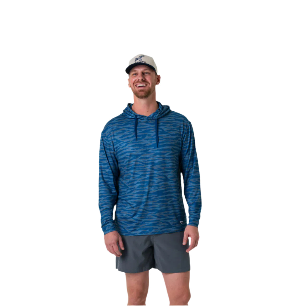Men's Burlebo Performance Hoodie - Navy Tiger Stripe Camo PH-TSC-NVY - Crazy House Western Wear