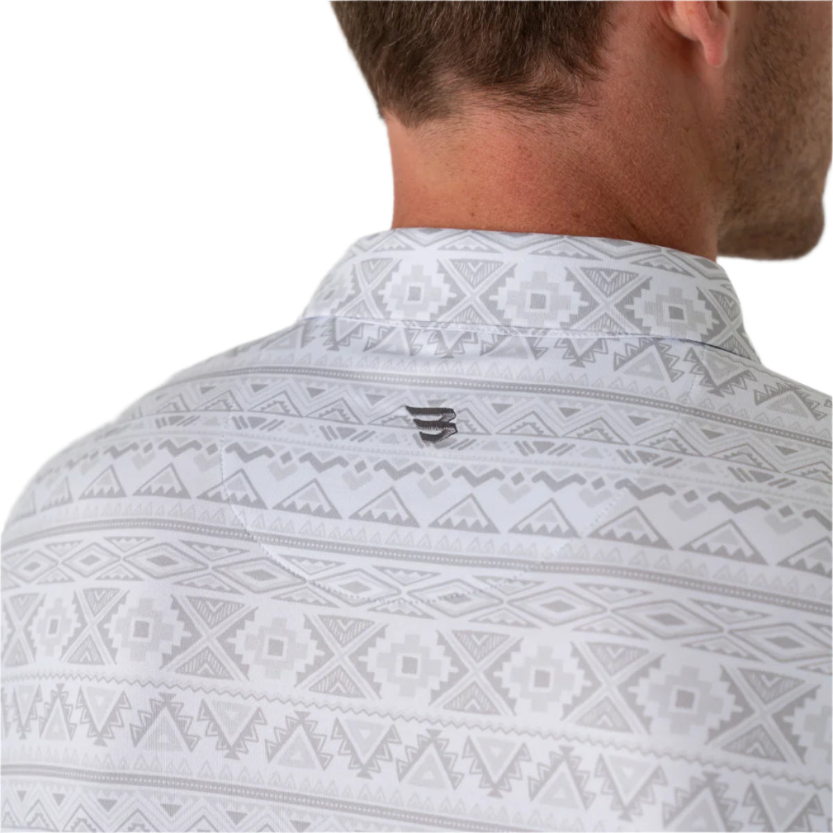 Men's Burlebo Performance Polo - Grey Aztec PP-GAZ - Crazy House Western Wear