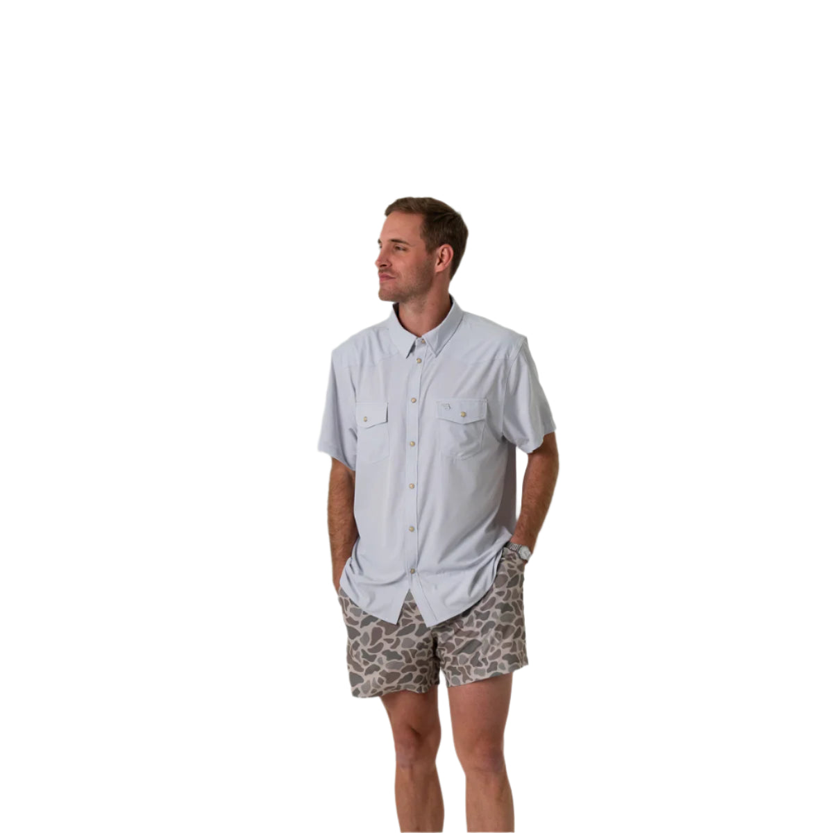 Men's Burlebo Performance Western Shirt - Light Grey PWS-LG - Crazy House Western Wear