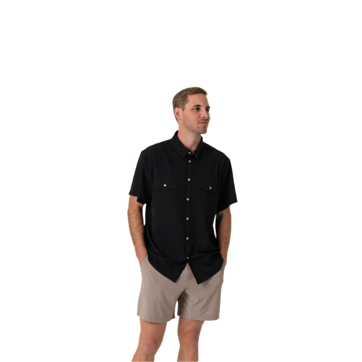 Men's Burlebo Performance Western Shirt - Black PWS-BLK - Crazy House Western Wear