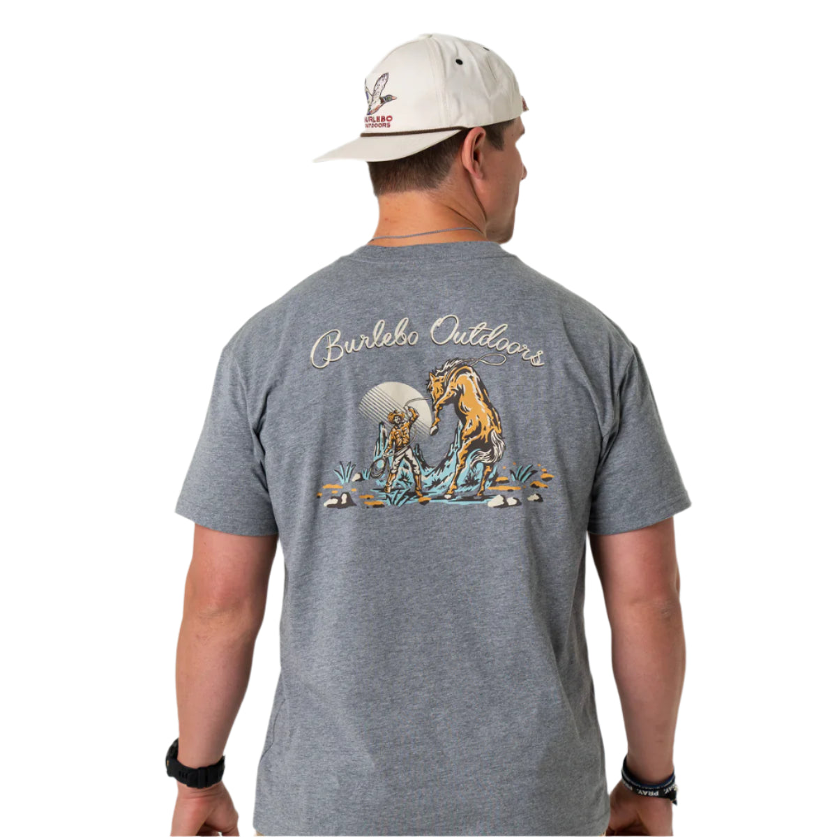 Men's Burlebo Cowboy Up - Dark Heather Grey Short Sleeve Shirt CU-SS-DHG